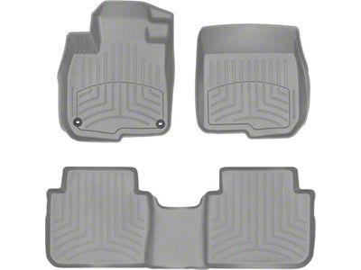 Weathertech Front and Rear Floor Liner HP; Gray (19-25 Silverado 1500 Crew Cab w/ Front Bucket Seats & Rear Underseat Storage)