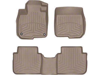 Weathertech Front and Rear Floor Liner HP; Tan (19-25 Silverado 1500 Crew Cab w/ Front Bucket Seats & Rear Underseat Storage)