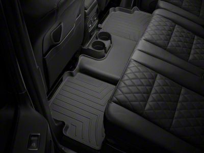 Weathertech Rear Floor Liner HP; Black (19-24 Silverado 1500 Double Cab w/o Rear Underseat Storage)