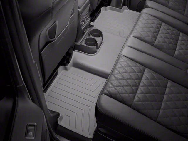 Weathertech Rear Floor Liner HP; Gray (19-24 Silverado 1500 Crew Cab w/ Front Bucket Seats & Rear Underseat Storage)