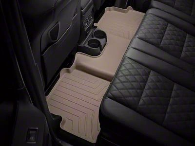 Weathertech Rear Floor Liner HP; Tan (19-24 Silverado 1500 Double Cab w/o Rear Underseat Storage)