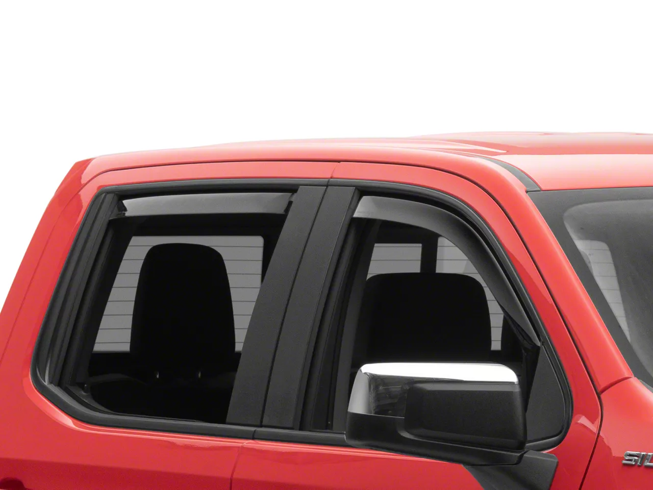 Weathertech Silverado 1500 Side Window Deflectors; Front and Rear