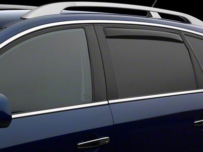Weathertech Side Window Deflectors; Rear; Dark Smoke (19-24 Silverado 1500 Double Cab w/ Rubber Sill)