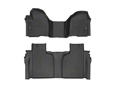 Weathertech DigitalFit Front and Rear Floor Liners; Black (20-25 Silverado 2500 HD Crew Cab w/ Front Bench Seat & Rear Underseat Storage)