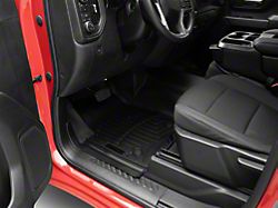Weathertech DigitalFit Front and Rear Floor Liners; Black (20-26 Silverado 2500 HD Crew Cab w/ Front Bench Seat & Rear Underseat Storage)