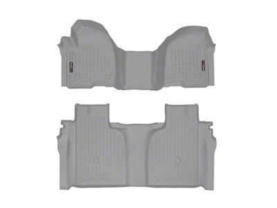 Weathertech DigitalFit Front and Rear Floor Liners; Gray (20-25 Silverado 2500 HD Crew Cab w/ Front Bench Seat & Rear Underseat Storage)
