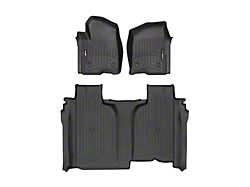 Weathertech DigitalFit Front and Rear Floor Liners for Vinyl Floors; Black (20-26 Silverado 2500 HD Double Cab w/ Front Bench Seat)