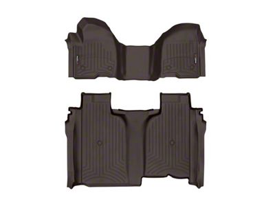 Weathertech DigitalFit Front Over the Hump and Rear Floor Liners; Cocoa (20-25 Silverado 2500 HD Crew Cab w/ Front Bench Seat & w/o Rear Underseat Storage)