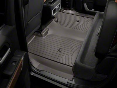 Weathertech DigitalFit Rear Floor Liner; Cocoa (20-24 Silverado 2500 HD Crew Cab w/ Front Bucket Seats & Rear Underseat Storage)