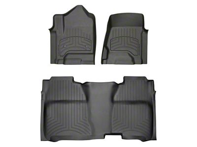 Weathertech Front and Rear Floor Liner HP; Black (15-19 Silverado 2500 HD Crew Cab w/o PTO Kit)