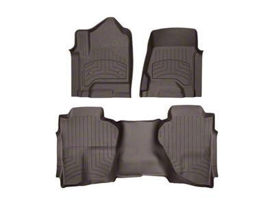 Weathertech Front and Rear Floor Liner HP; Cocoa (15-19 Silverado 2500 HD Crew Cab w/o PTO Kit)