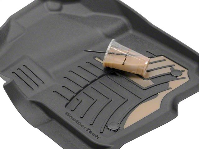 Weathertech Front and Rear Floor Liner HP; Tan (15-19 Silverado 2500 HD Double Cab w/o PTO Kit)