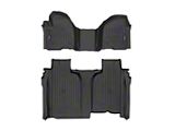 Weathertech DigitalFit Front Over the Hump and Rear Floor Liners; Black (20-25 Silverado 3500 HD Crew Cab w/ Front Bench Seat & w/o Rear Underseat Storage)