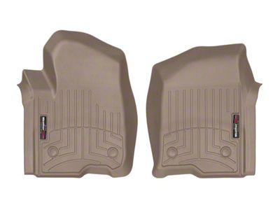 Weathertech DigitalFit Front Floor Liners; Tan (20-25 Silverado 3500 HD Double Cab, Crew Cab)