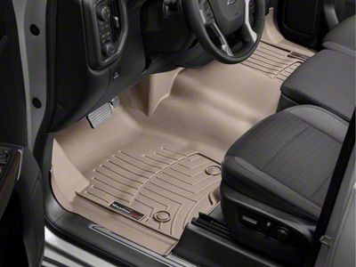 Weathertech DigitalFit Front Over the Hump Floor Liner; Tan (20-25 Silverado 3500 HD Double Cab, Crew Cab)