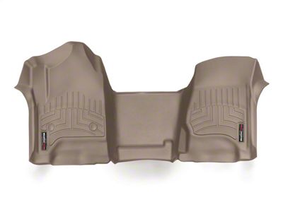 Weathertech DigitalFit Front Over the Hump Floor Liner; Tan (15-19 Silverado 3500 HD Double Cab, Crew Cab)