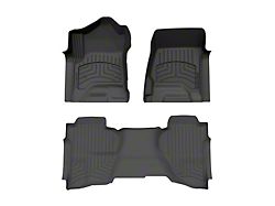 Weathertech Front and Rear Floor Liner HP; Black (15-19 Silverado 3500 HD Double Cab w/ Floor Shifter)