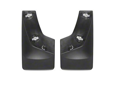 Weathertech No-Drill Mud Flaps; Rear; Black (07-14 Silverado 3500 HD SRW)