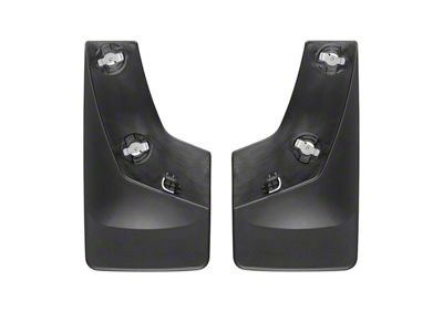 Weathertech No-Drill Mud Flaps; Rear; Black (07-14 Silverado 3500 HD SRW)