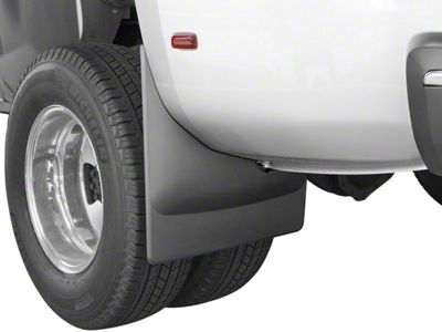 Weathertech No-Drill Mud Flaps; Rear; Black (15-19 Silverado 3500 HD DRW)