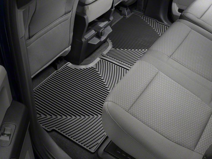 Weathertech F250 Super Duty AllWeather Rear Rubber Floor Mats; Black
