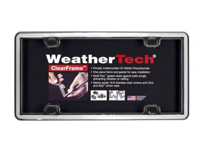 Weathertech ClearCover License Plate Frame; Chrome (Universal; Some Adaptation May Be Required)