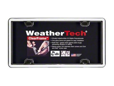 Weathertech ClearFrame License Plate Frame; White/Black (Universal; Some Adaptation May Be Required)