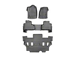 Weathertech DigitalFit Front, Rear and Third Row Floor Liners; Black (15-20 Tahoe w/ 2nd Row Bucket Seats)