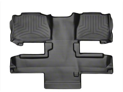 Weathertech DigitalFit Rear Floor Liner with 2nd Row Center Aisle Piece; Black (07-14 Tahoe)