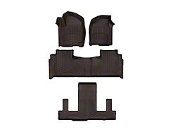Weathertech Front, Rear and Third Row Floor Liner HP; Cocoa (21-26 Tahoe w/ 2nd Row Bench Seat)