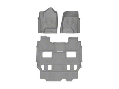Weathertech Front, Rear and Third Row Floor Liner HP; Gray (15-20 Tahoe w/ 2nd Row Bucket Seats)