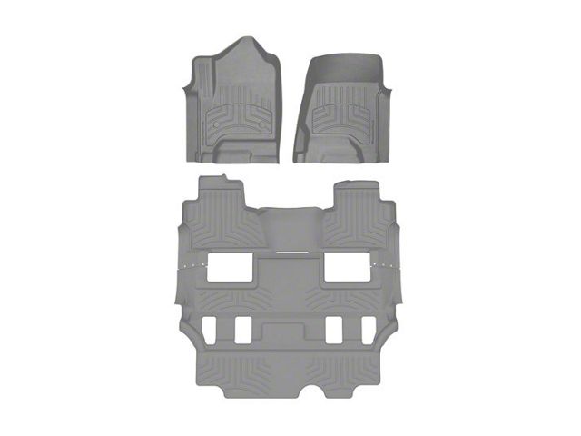 Weathertech Front, Rear and Third Row Floor Liner HP; Gray (15-20 Tahoe w/ 2nd Row Bucket Seats)