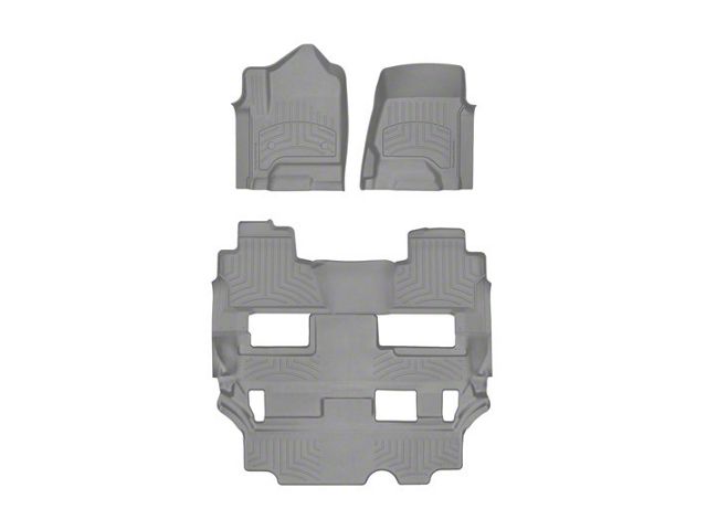 Weathertech Front, Rear and Third Row Floor Liner HP; Gray (15-20 Tahoe w/ 2nd Row Bench Seat)