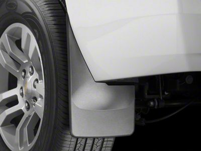Weathertech No-Drill Mud Flaps; Rear; Black (15-20 Tahoe w/ Power Retractable Running Boards)