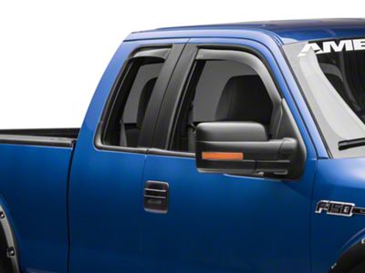 Weathertech Side Window Deflectors; Front and Rear; Dark Smoke (09-14 F-150 SuperCab, SuperCrew)