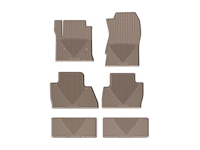 Weathertech All-Weather Front, Rear and Third Row Rubber Floor Mats; Tan (15-20 Yukon)