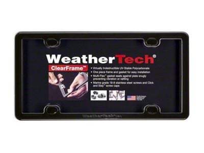 Weathertech ClearFrame License Plate Frame; Black (Universal; Some Adaptation May Be Required)