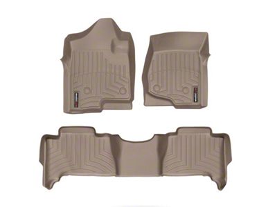 Weathertech DigitalFit Front and Rear Floor Liners; Tan (07-14 Yukon Hybrid)