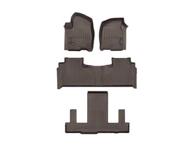 Weathertech DigitalFit Front, Rear and Third Row Floor Liners; Cocoa (21-25 Yukon w/ 2nd Row Bucket Seats)