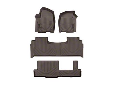 Weathertech DigitalFit Front, Rear and Third Row Floor Liners; Cocoa (21-25 Yukon w/ 2nd Row Bench Seats)
