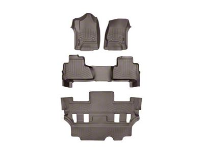 Weathertech DigitalFit Front, Rear and Third Row Floor Liners; Cocoa (15-20 Yukon w/ 2nd Row Bucket Seats)