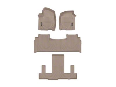 Weathertech DigitalFit Front, Rear and Third Row Floor Liners; Tan (21-25 Yukon w/ 2nd Row Bucket Seats)
