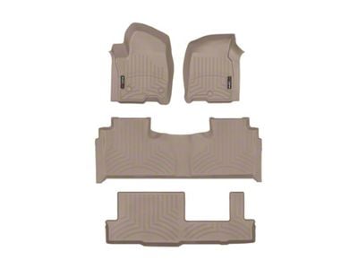 Weathertech DigitalFit Front, Rear and Third Row Floor Liners; Tan (21-25 Yukon w/ 2nd Row Bench Seats)