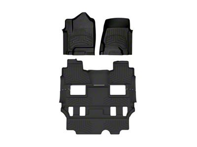 Weathertech Front, Rear and Third Row Floor Liner HP; Black (15-20 Yukon w/ 2nd Row Bucket Seats)