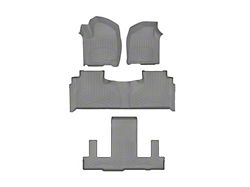 Weathertech Front, Rear and Third Row Floor Liner HP; Gray (21-25 Yukon w/ 2nd Row Bucket Seats)