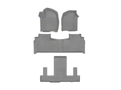 Weathertech Front, Rear and Third Row Floor Liner HP; Gray (21-24 Yukon w/ 2nd Row Bench Seat)