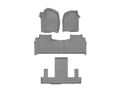 Weathertech Front, Rear and Third Row Floor Liner HP; Gray (21-25 Yukon w/ 2nd Row Bench Seat)