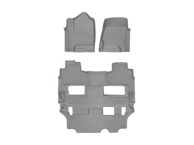 Weathertech Front, Rear and Third Row Floor Liner HP; Gray (15-20 Yukon w/ 2nd Row Bench Seat)