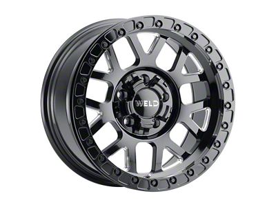 Weld Off-Road Cinch Gloss Black Milled 8-Lug Wheel; 20x10; -18mm Offset (01-06 Silverado 2500 HD)