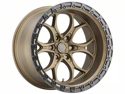 Weld Off-Road Ledge Six Satin Bronze with Satin Black Ring 6-Lug Wheel; 18x9; -12mm Offset (07-13 Sierra 1500)